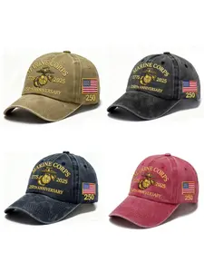 Men's Marine Corps 250th Anniversary Baseball Cap, Vintage Style, Durable and Fashionable Design, Perfect Gift for Veterans, Premium Quality Cap