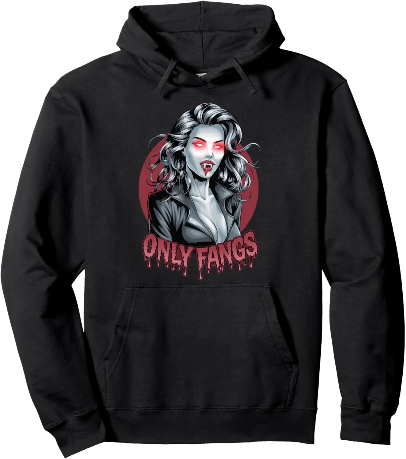 Sexy Vampire Horror Gothic Parody Only Fangs Goth Halloween Pullover Hoodie - Feliciabr Shop 62B0DKDH3PDF