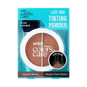 Kiss Colors & Care Lace Wig Tinting Powder, 0.28 oz – Dark Duo