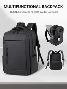 Large-capacity men's travel backpack, Laptop backpacks, Laptop Bags, meeting airline boarding size requirements, multiple zipped pockets, laptop protection compartment, adjustable shoulder straps, suitable for business travel, hiking, daily commuting