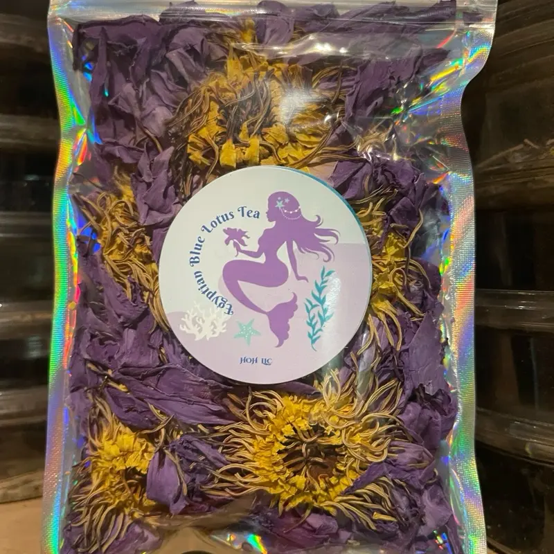 Egyptian Blue Lotus Flower Herbal Tea, Natural Dried Floral Beverage for Relaxation & Stress Relief
