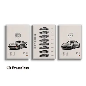3-Piece Set, Racing Poster Wall Art, Canvas, 911 GT3 RS Turbo Carrera Poster, Wall Decoration, Canvas Art, Perfect for Boys' Rooms, Men's Lounges, Garages, and Bedrooms, 2D Flat Unframed Canvas Poster