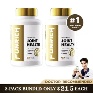 【2-PACK】FUNRICH Joint Health Supplement for Women & Men with Glucosamine, Chondroitin, MSM & Turmeric - 2 Months Supply