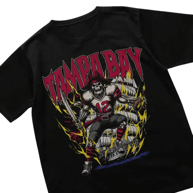 Tampa Bay Football Vintage Tee, Football Team Shirt, Buccaneers Skeleton Shirt, Football Shirt, Vintage Graphic Tee, Unisex T-Shirt, Gift For Men, Top Menswear Streetwear