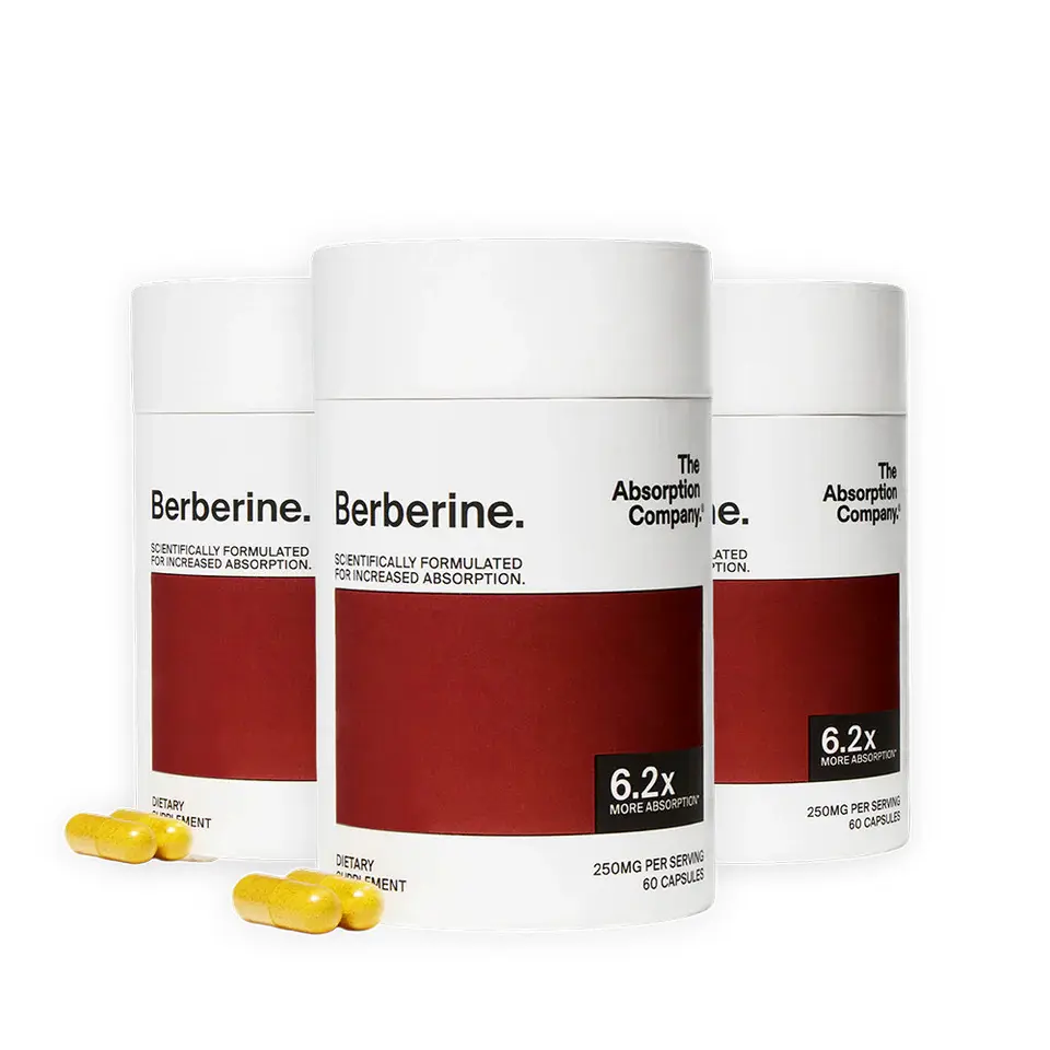 Absorption Company Berberine Supplement | 6.2x Better Absorption for Blood Sugar, Weight Management & Metabolism | No GI Distress, 90-Day Supply