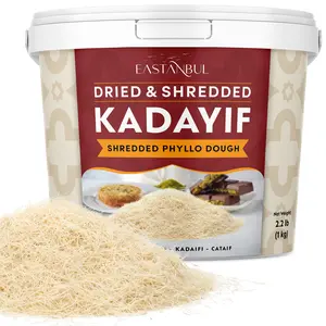 Eastanbul Bulk Dried Shredded Kataifi Dough, 2.2lb (1kg), Kadayif Pastry, Chopped Fillo Dough for Kunafa, Knafeh & Dubai Chocolate Dessert