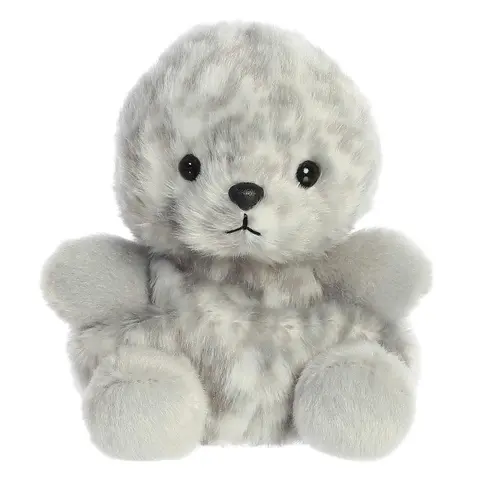 Palm Pals Adorable Marina Harbor Seal 4.5 inch Grey Mini Soft Plush Collectable Stuffed Animal