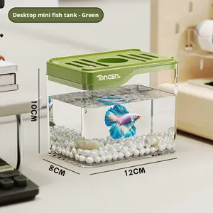 Mini Fish Tank, Small Home Aquarium, Multifunctional Beautiful Goldfish Tank, Desktop Landscape Aquatic Tank, Living Room Water Tank, Aquatic Scenery