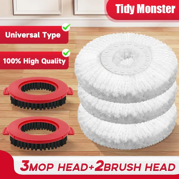 3 Mop head + 2 brush 