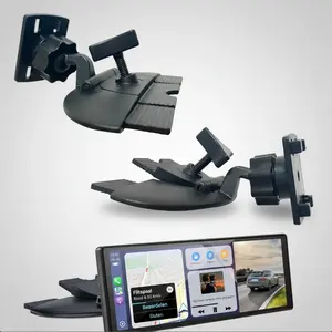 CarPlay CD Slot Mount – 360° Rotation with Secure 4-Button Lock, Compatible with GPS Monitors