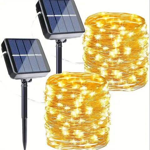 2-Pack Solar Outdoor String Lights, 144FT 400 Mini LED Ambient Atmosphere Lights with 8 Modes, Warm White Home Decor Items for Patio Garden Christmas Decor