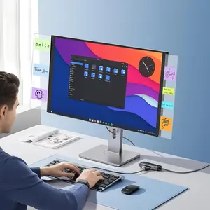 2PCS Computer Monitor Memo Board, Transparent Computer Monitor Side, Monitor Memo Board Computer Monitor Sticky Note Holder, Office Desk Accessories