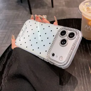 Fashionable Sparkling Polka Dot Premium Phone Case For iPhone 17 16 15 14 13 12 Pro Max Plus Air, Shockproof Protective Case