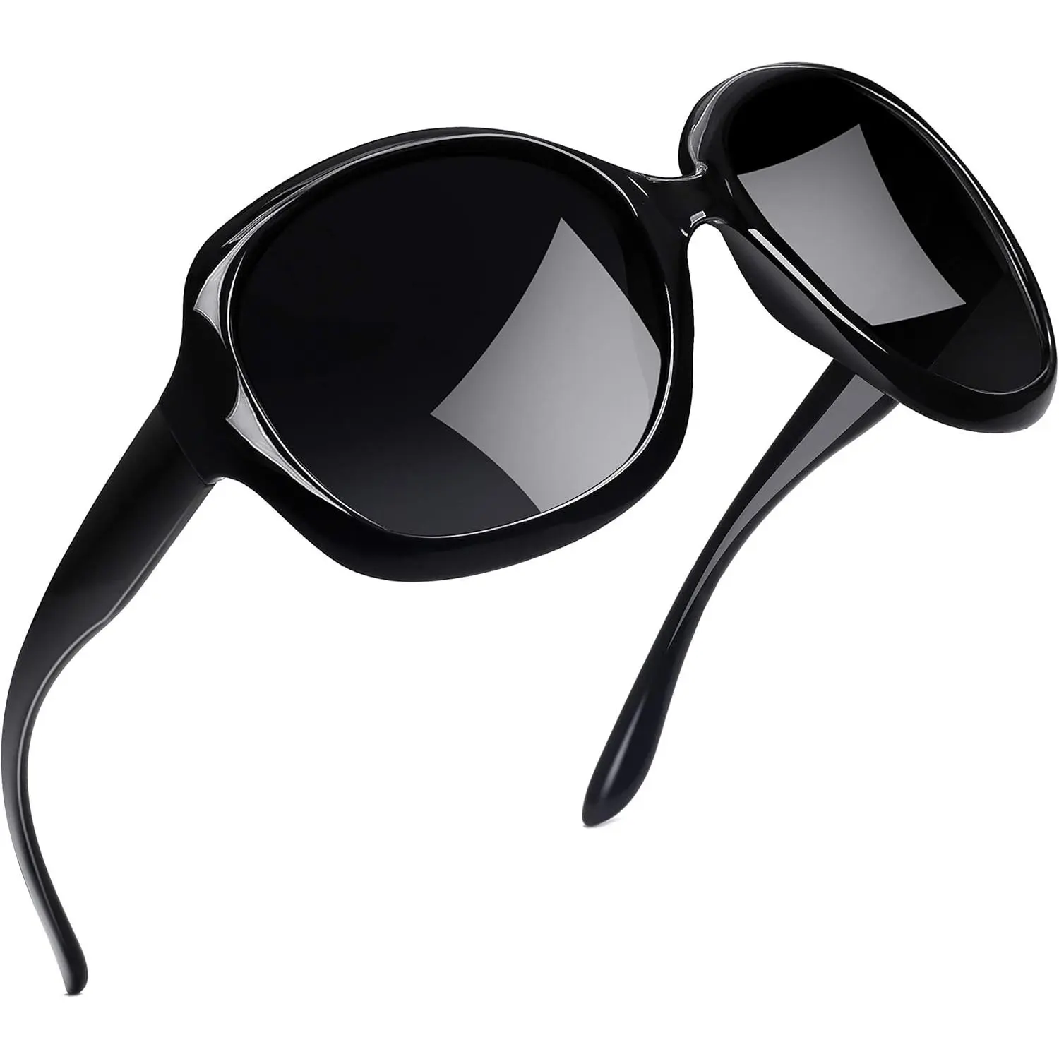 Women's Oversized Polarized Stylish Shades - Ladies' UV 400 Protective Retro Butterfly Eyewear, Great for Driving and Hiking, Ready-to-Gift 1-Piece Soft Box Set