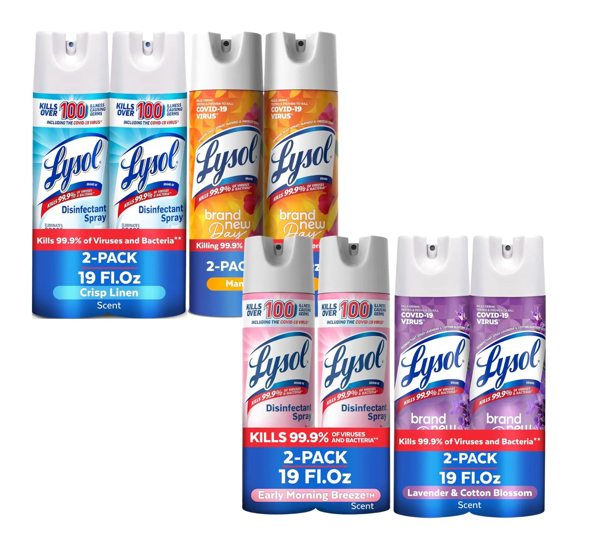 Lysol Disinfectant Spray - Anti-Bacterial All-Purpose Household Cleaner, Sanitizer, Deodorizer with Hantavirus-Killing Formula, Odour Control for Countertops, Household Cleaning