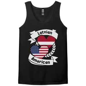 Latvian American Hearts USA Flag Latvia Flag Tank Top
