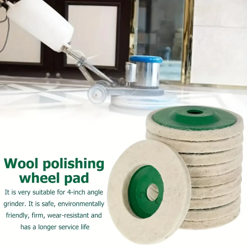 8-Pack 100mm Polishing Wool Wheels, 4-Inch Industrial Wool Felt Wheels ...