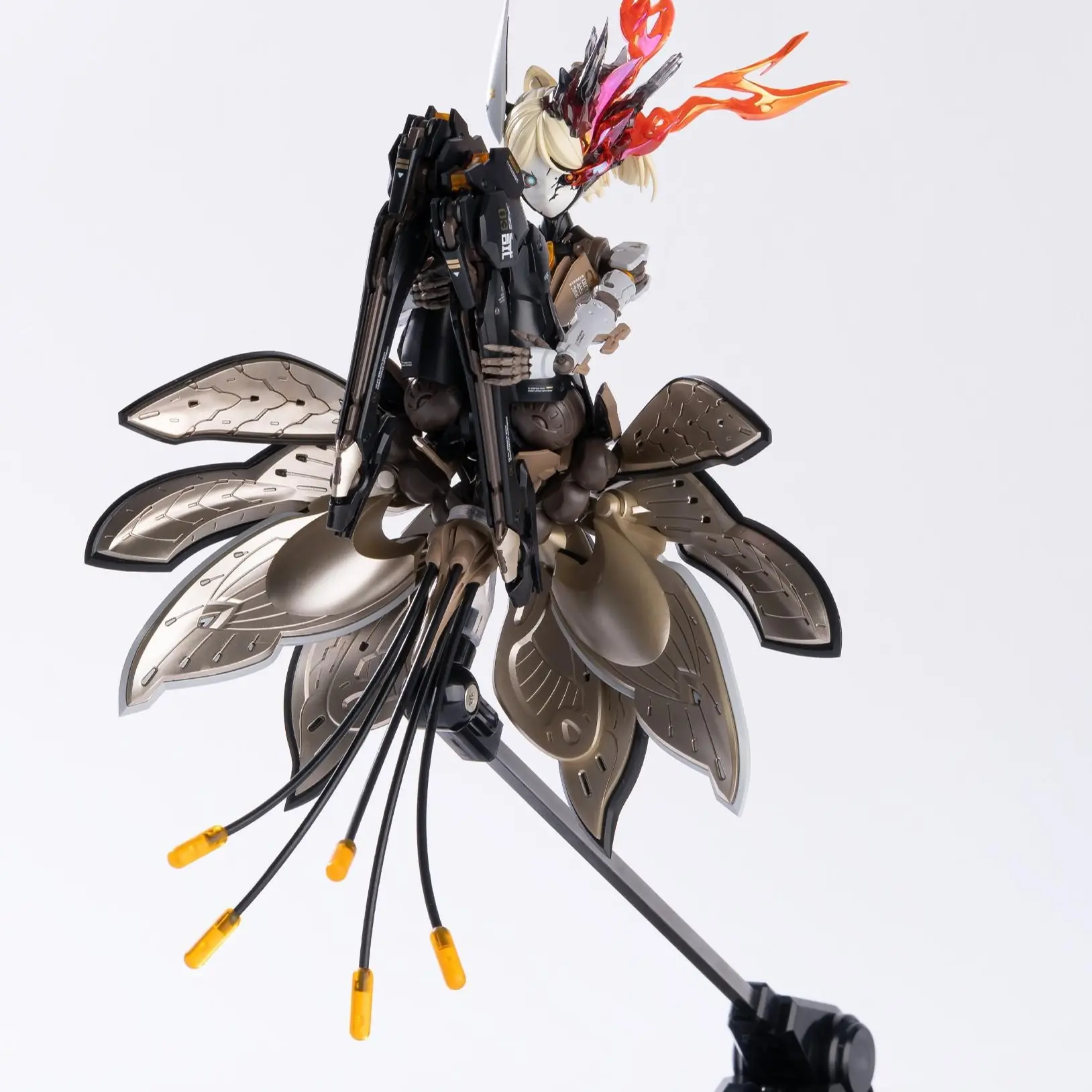 Starsflower Lily 1/10 Scale Anime Design Mech Girl Bishoujo Action Figure - Plastic Pre-Painted 7.4" High-Detail Assembly Model Kit, Transformable Armor, 3 Face Plates, Weapon System, Display Base, Collectible Figurine, 7.4" Display Size, Anime Action Fig