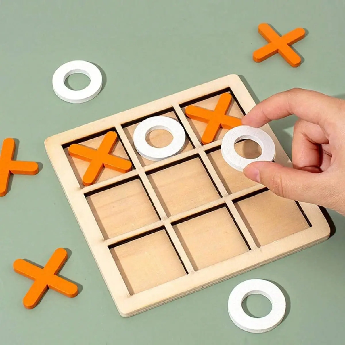 Wooden Xo Puzzle Chess Set, International Chess & Nine Square Chess, Parent-Child Interaction Toy, Building Blocks, Brain Development Game, Family Board Games, Family Fun Game, Board Games For Family Night, Tabletop Games
