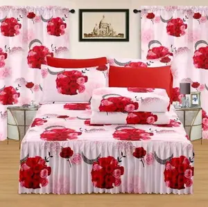 Priscilla Floral Bedding Set - Turquoise Blue with Pink & Orange Flowers - 10 Piece Comforter Set for Bedroom Decor