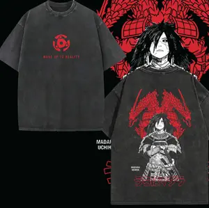Madara Uchiha Wake Up to Reality Shirt Naruto Anime Vintage Washed Oversized Tee Legendary Uchiha Clan Manga Streetwear