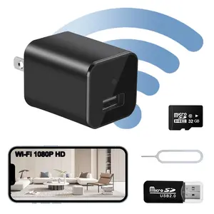 Smart WIFI  Charger Real Time Remote View Mini Security Video Camera Built in 32GB Micro SD CardSuitable Home Indoor Security Baby Real Time Monitoring Small Camera Charger Default