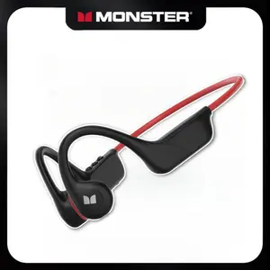 Monster Xb01 Bone Conduction Headphones, Open-Ear Bluetooth-compatible Sports Earbuds with Microphone, Ip55 Waterproof, 10-Hour Battery Life, Sports Wireless Earbuds