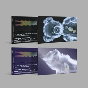 LE SSERAFIM – CRAZY [Weverse Album Ver] | 4th Mini Album Smart QR Version | Official K-Pop Weverse Albums Package with QR Card + Photocard Set | Chasing Lightning / CRAZY / Pierrot / 1-800-hot-n-fun / Crazier