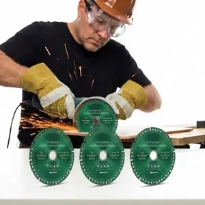 3 PCS 4.5" Multipurpose Diamond Cutting Disc (7/8" Arbor) - Brazed Blade for Metal, Tile, PVC & Masonry