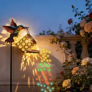 Solar Powered Hummingbird Ground Stake Light Outdoor Decorative Warm Color/light Lantern Cute Hanging for Garden Lawn Holiday Decoration