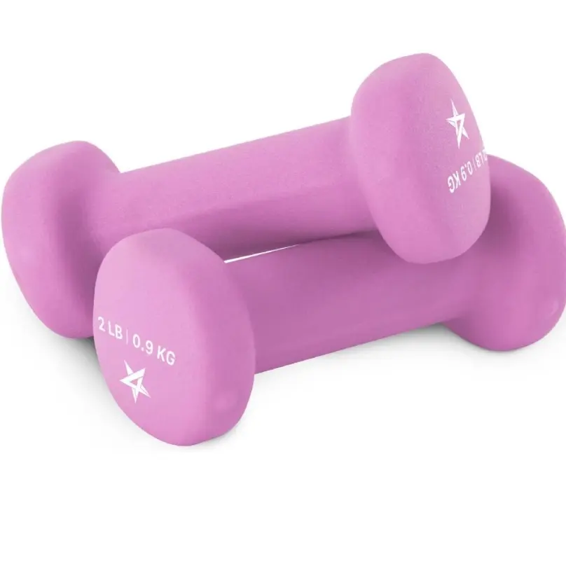Yes4All Neoprene Coated Dumbbell Hand Weight Sets of 2 - Multiple Weight Options with 15 Colors, Anti-roll, Anti-Slip, Hexagon Shape