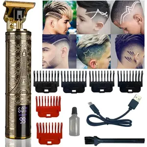 Hair Clippers for Men, Zero Gapped T-Blade Hair Trimmer with 3 Speed Adjustment LED Display, Rechargeable Cordless Grooming Kit for Men