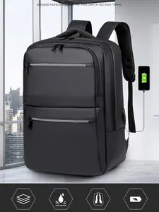 Business Laptop Backpack for Men, Travel Backpacks, Large Capacity USB Charging Bag, Waterproof Simple Commute Travel Notebook Computer Backpack, Laptop Compartment Backpack