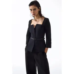 H&M Square-neck cotton blazer