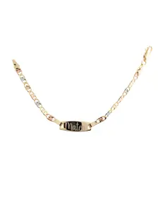 New 6-inch personalized baby bracelet in tri-color gold-filled metal. Please include the name in a note or message. Custom Engraving