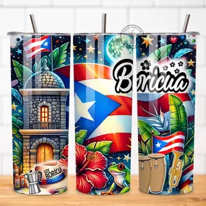 Puerto Rico Flag Insulated Tumbler Sustainable Reusable