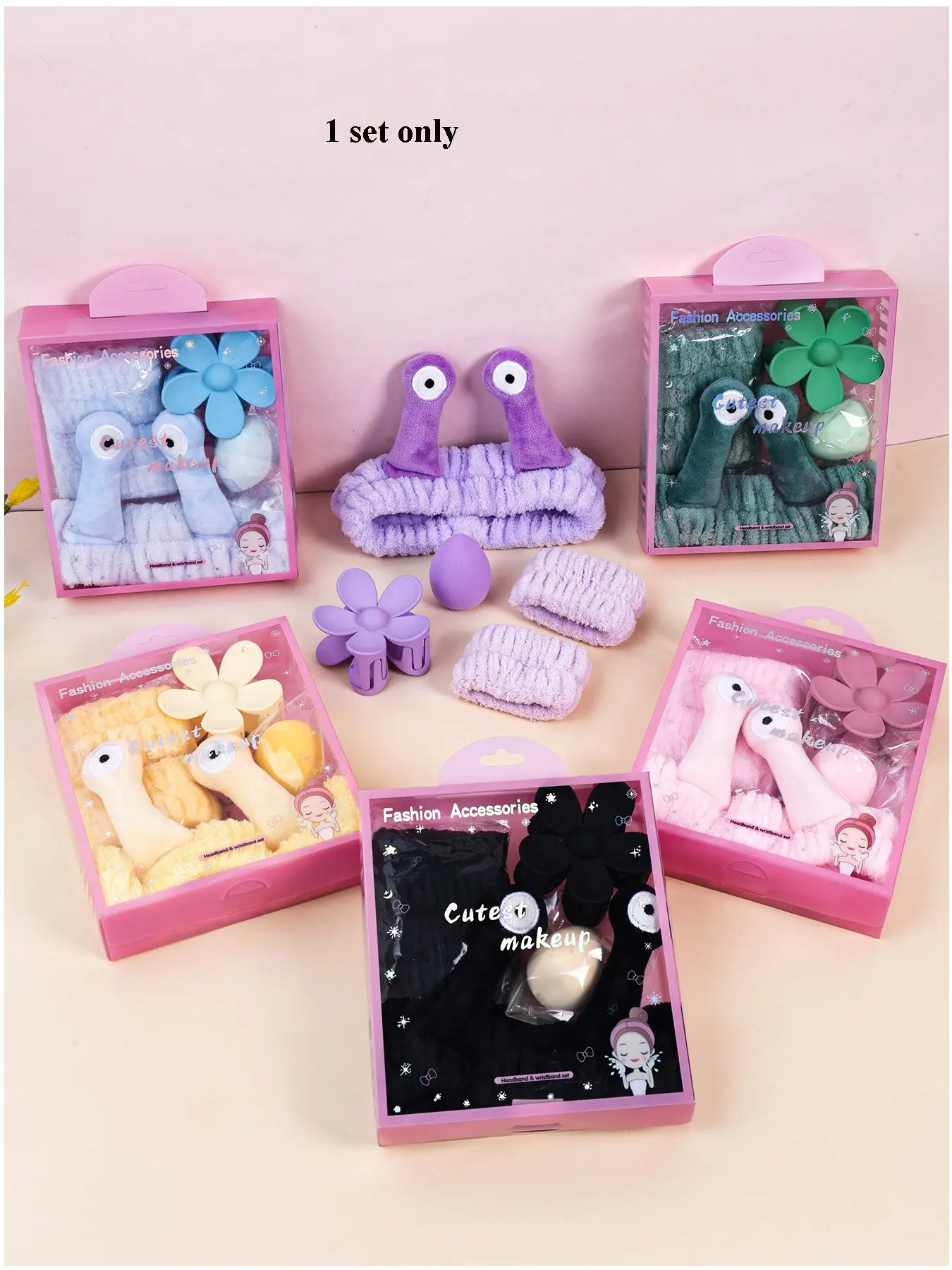 5 Piece New Plush Snail Women's Hair Accessories Set, Black Color 5-Piece Plush Headbands & Clips, Multi-Style Design for Daily Use, Autumn Winter Fashion Essentials Suitable for Washing,Spa,Make-up, Daily Use, Gift