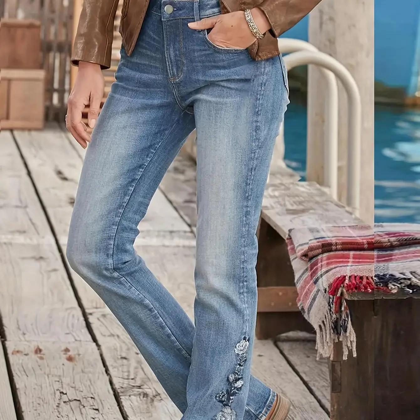 Women's Classic Fit Denim Bottoms - Comfortable, Durable Casual Jeans for Everyday Wear