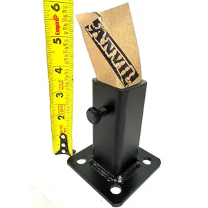 ANVIL No Welding Broken 2+ Step Railing Post Repair Base 3 3/4" H.- FIX Handrails Loose Rusty Metal Outdoor Posts - 1" Hollow Or Solid Posts. Slip-Fit Over Existing 1" Leg Painted Black-w/Bolts