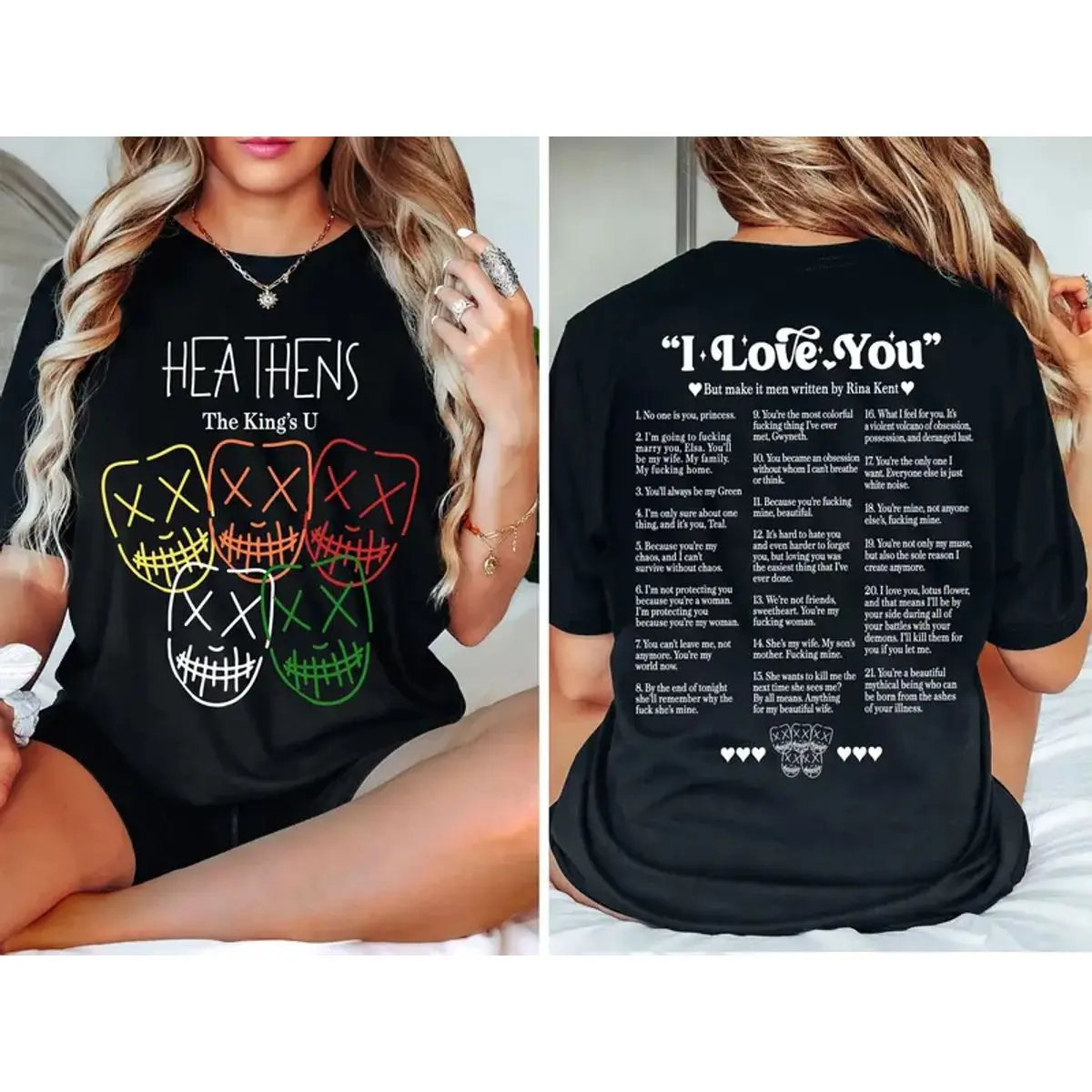 Legacy Of Gods Book Quotes T Shirt, The Heathens Sweatshirt, Rina Kent Merch, Dark Romance Hoodie, I Love You Booktok, Unisex Sweater Pullover Tee