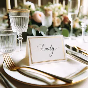 Wedding Table Place Card Holders, White Blank Tent-Shaped Cards with Gold Foil Frames for Banquets, Reserved Seating, and Dinner Parties