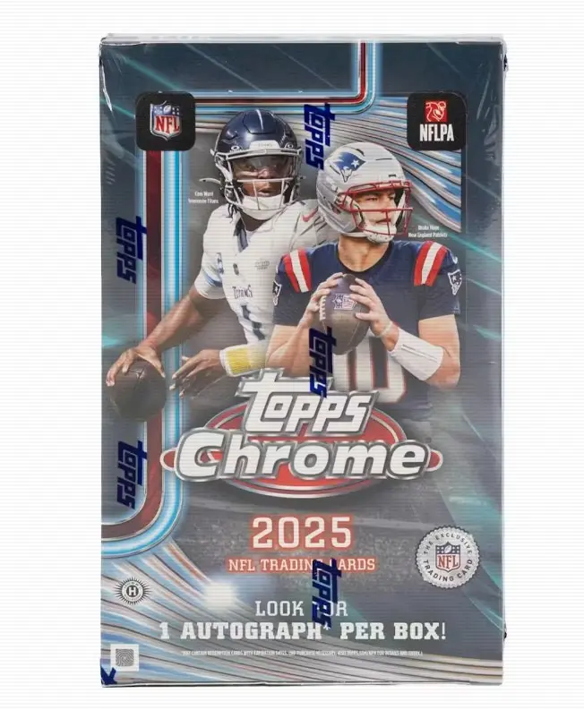 2025 Topps Chrome Football Hobby Box NFL Trading Cards