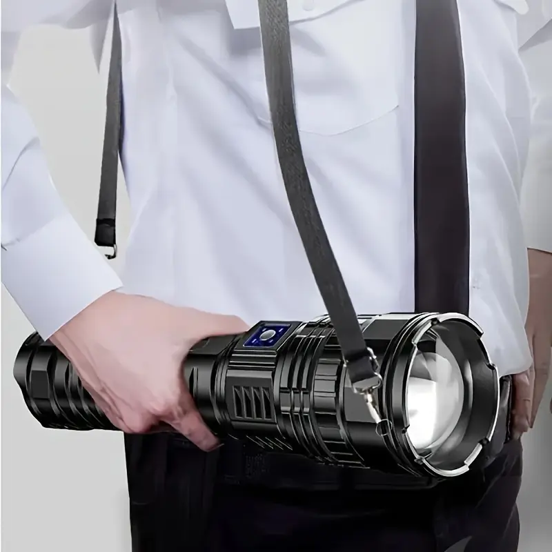 Flashlight, Ultra Bright, Adjustable Focus and Floodlight Modes, Five Lighting Modes, USB Charging and Reverse Charging, Aluminum Alloy Outdoor Flashlight, Suitable for Camping, Home Night Light, Hiking, Fishing summerwins