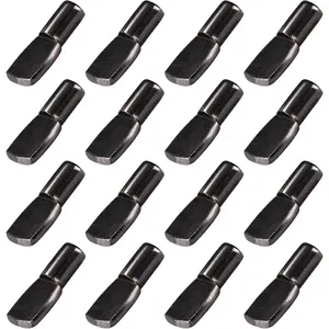 5mm Shelf Pins Spoon Shape Shelf Support Pegs for Kitchen Cabinet Closet & Bookcass Shelves, 60 Pcs Black Nickel