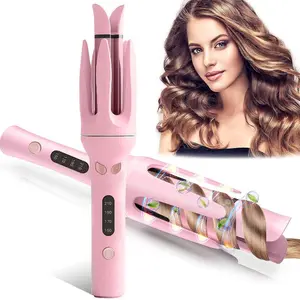 Big Wave Automatic Curling Iron, Auto Rotating High-Value Non-Harmful Automatic Hair Curler Comfort Pink