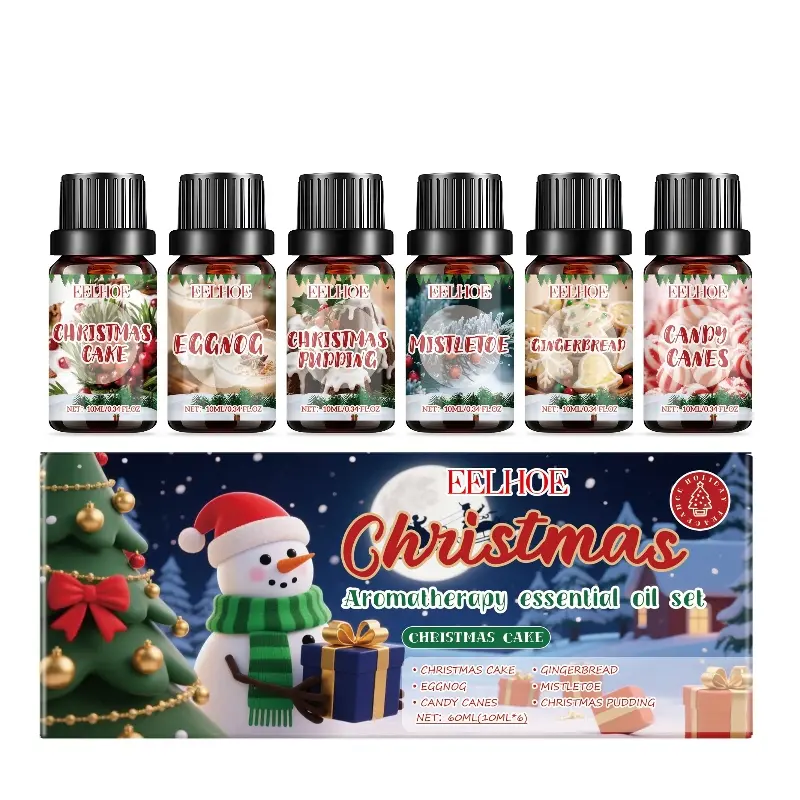 Christmas Aromatherapy Essential Oil Set - Warm Home Atmosphere Fresh Scent Gentle Aromatherapy Oil Set