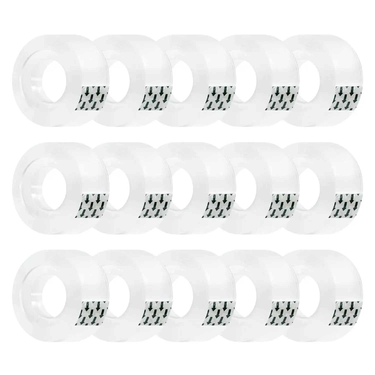 15 Rolls Transparent Clear Tape Refills for Dispenser, Sturdy Tape(Not Easily Tear), 0.7 Inch, 27.3 Yard, Perfect for Office, Home, School