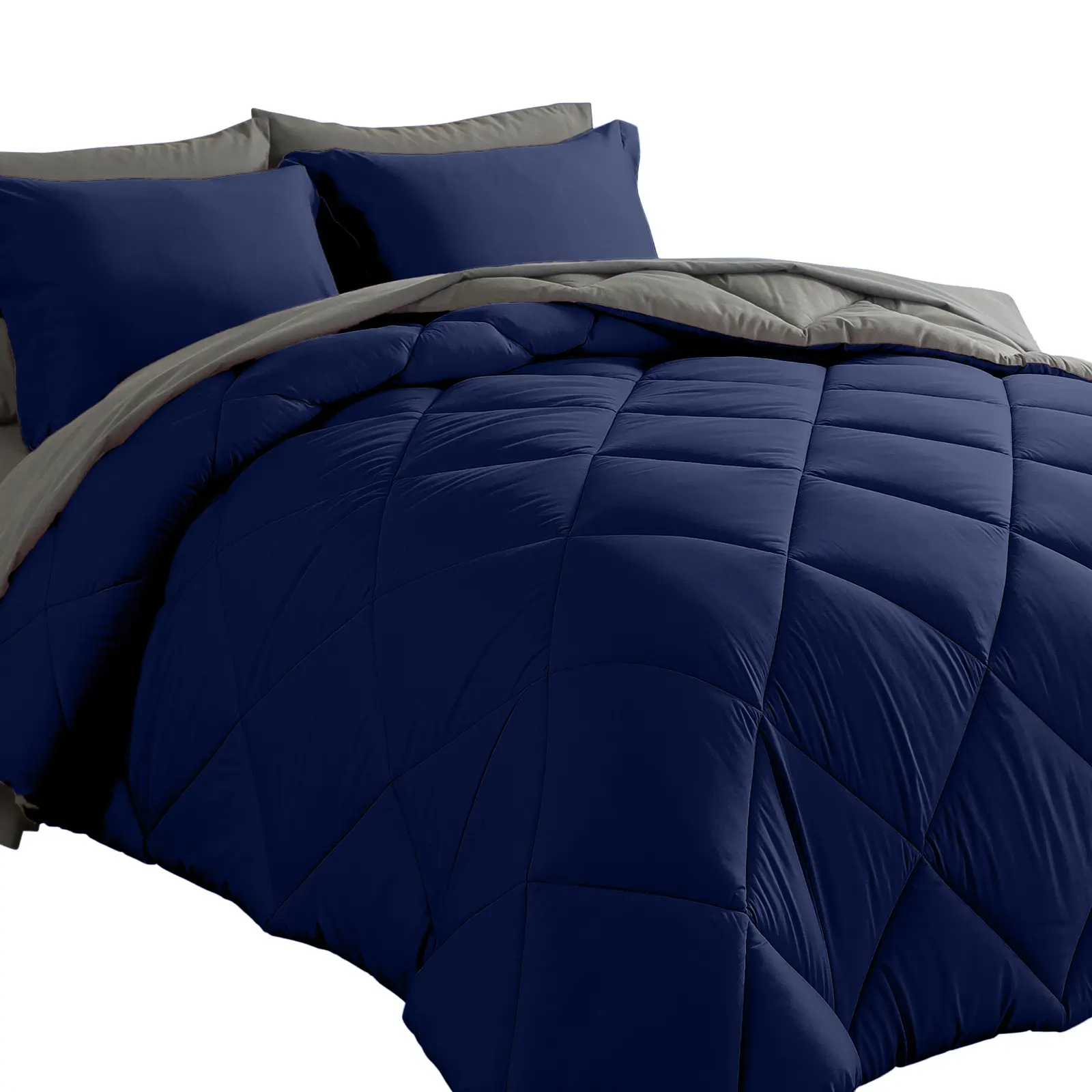 Cosybay 7-Piece Microfibre Bed Set - Queen/King Size, Pumpkin Soft Reversible Down Alternative Comforter, Fitted Sheet Set, Pillowcases, Shams, Breathable Lightweight All-Season, Machine Washable Home Decor Essential