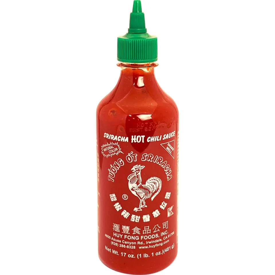 Huy Fong Foods Sriracha Garlic Spicy Chili Hot Sauce, 17oz Jarred Cooking Sauce - Versatile for Dips, Marinades (Staples & Cooking Essentials), Jarred Cooking Sauces