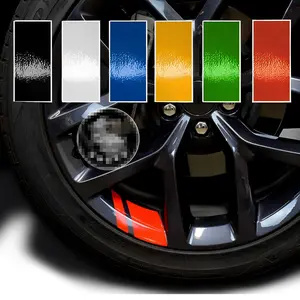 4Pcs Reflective Car Wheel Rim Stickers Vinyl Car Styling Stickers Mark Stripe Racing Wheel Hub Decals Auto Exterior Accessories